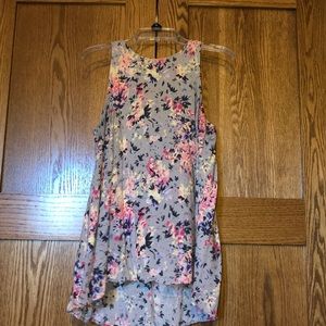 Floral High Neck Tank